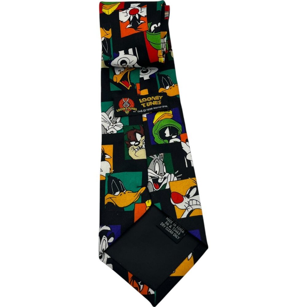Vintage Looney Tunes Character Tie 1998 Polyester 56" L 4" W‎